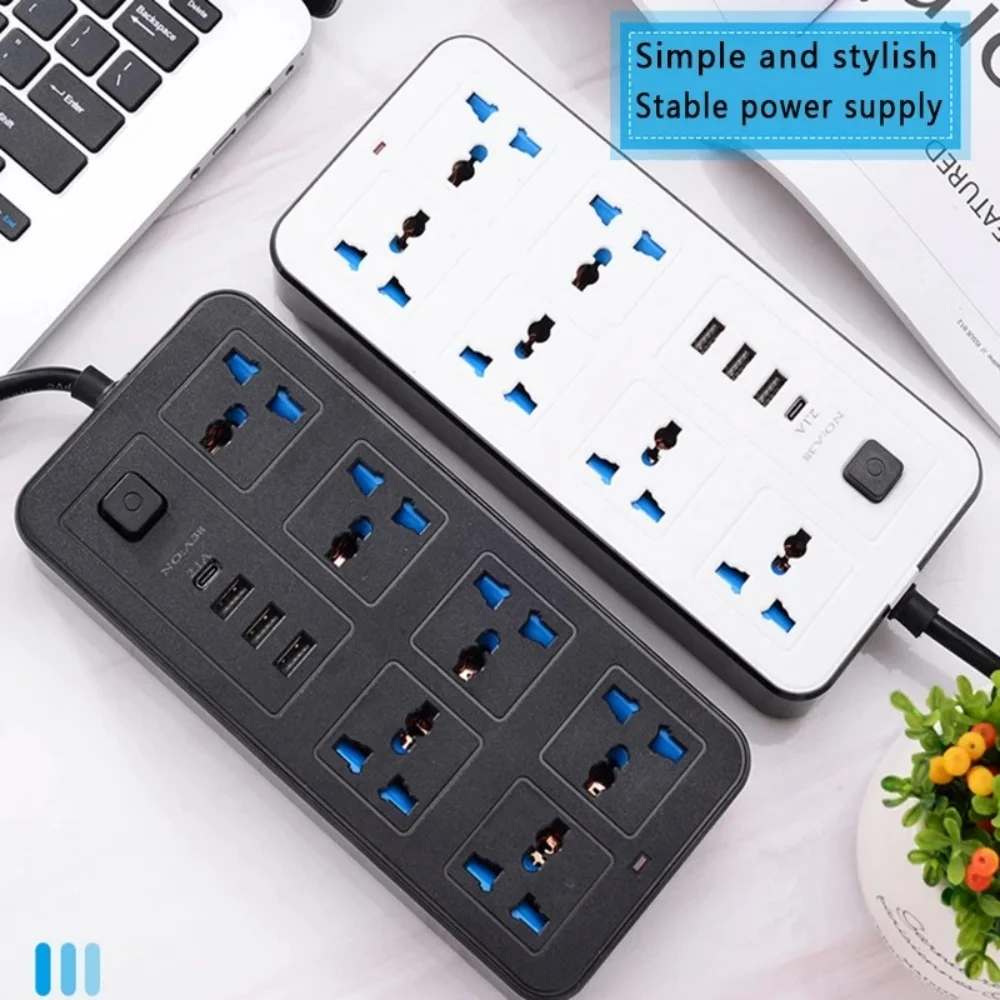רב-שקע אוניברסלי עם כבל 2 מטר, USB ו-Type C — קנו מ-AliExpress לישראל