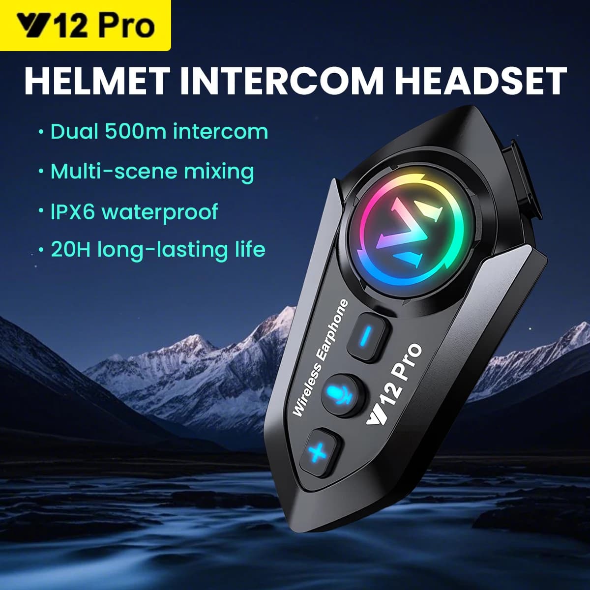 אוזניות קסדת אופנוע Y12 Pro עם מיקרופון כפול — קנו מ-AliExpress לישראל