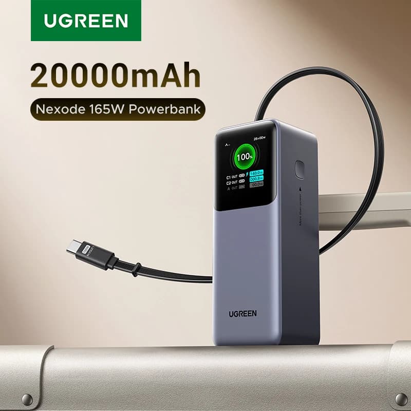 מטען נייד UGREEN Nexode 165W 20000mAh — קנו מ-AliExpress לישראל