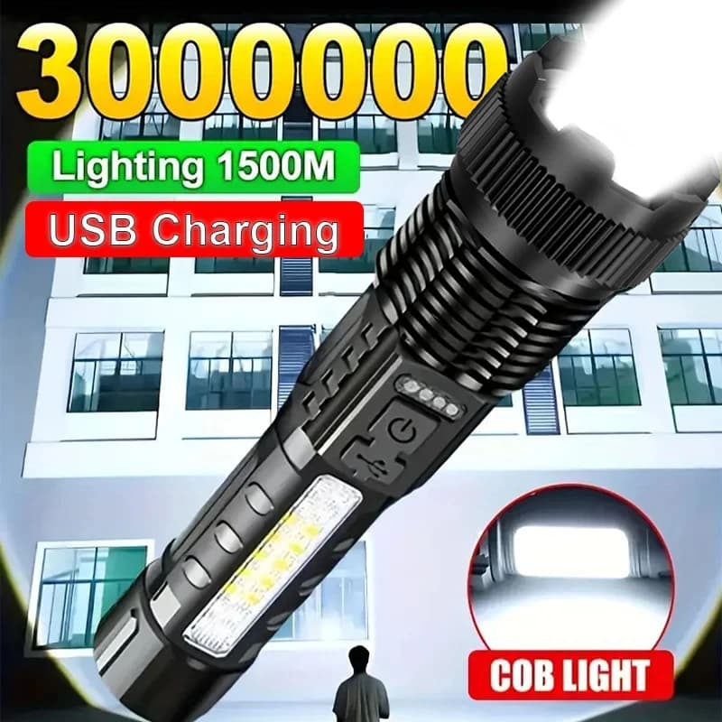 פנס נטען LED עוצמתי עם סוללה — קנו מ-AliExpress לישראל