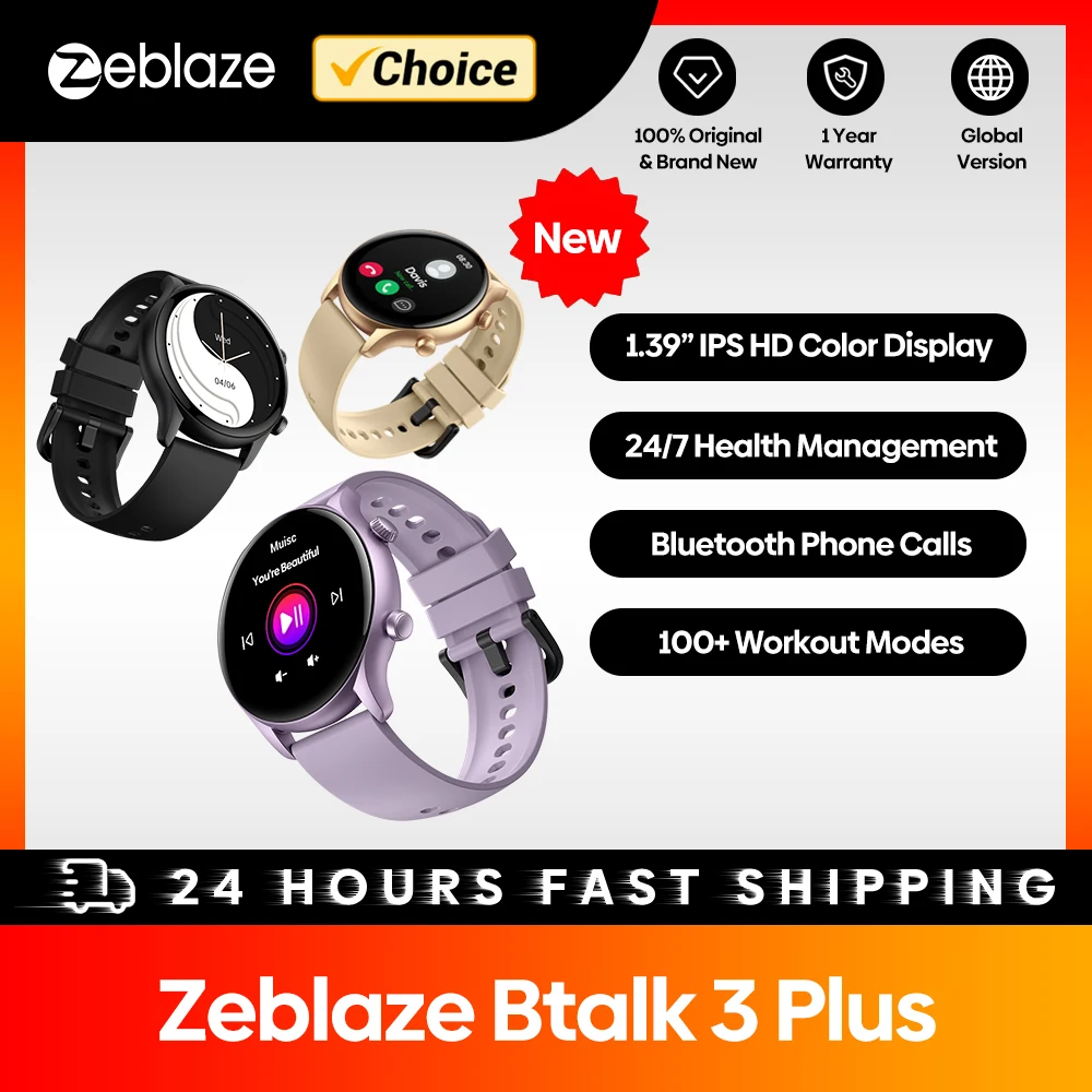 שעון חכם Zeblaze Btalk 3 Plus לשיחות קוליות — קנו מ-AliExpress לישראל