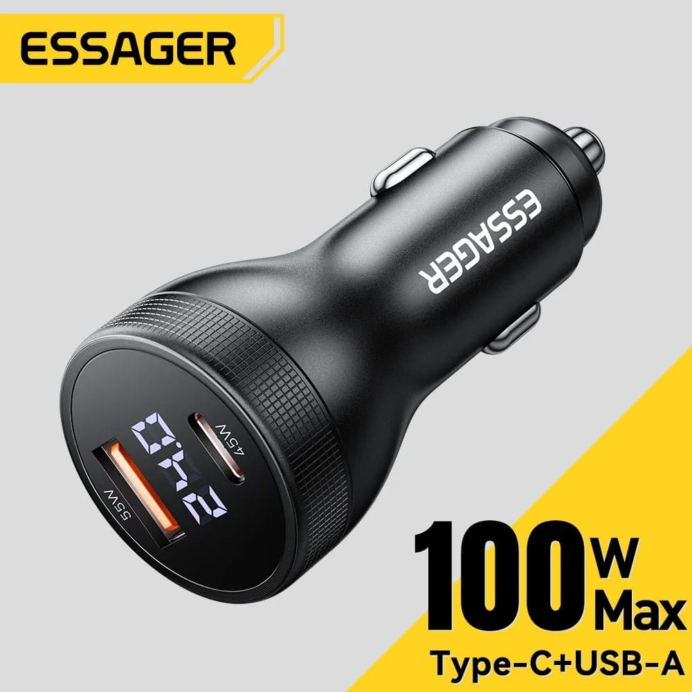מטען רכב Essager 100W USB C מהיר — קנו מ-AliExpress לישראל