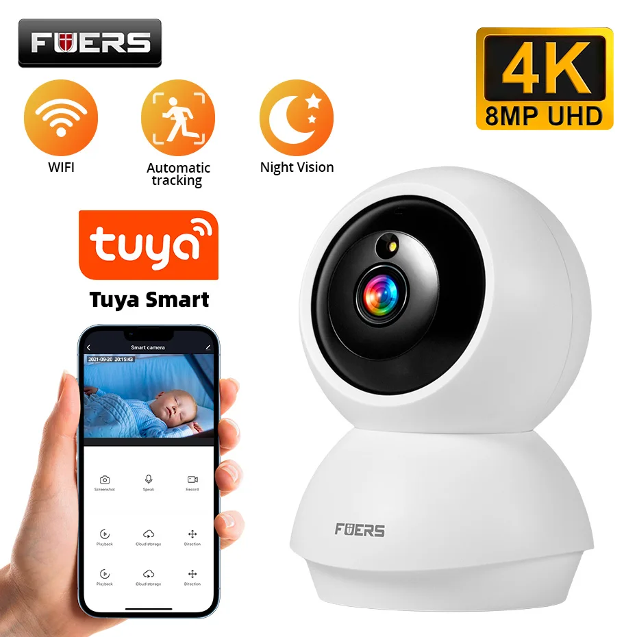 מצלמת אבטחה אלחוטית FUERS 4K 8MP WiFi — קנו מ-AliExpress לישראל