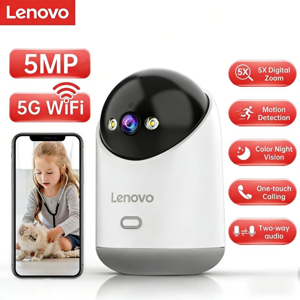 מצלמת אבטחה חכמה Lenovo WiFi 5MP — קנו מ-AliExpress לישראל