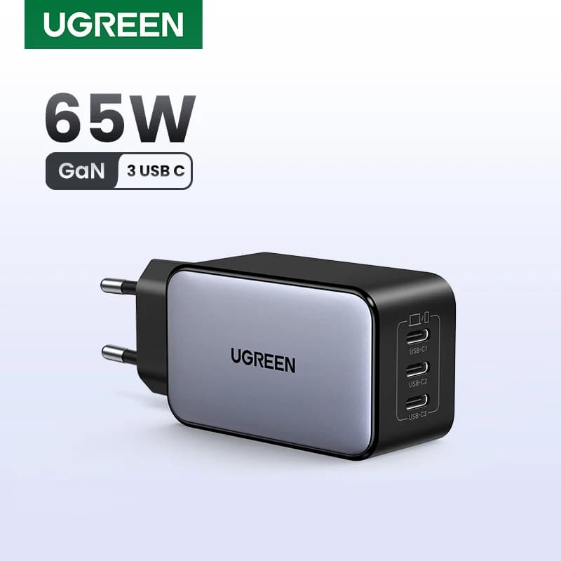 מטען UGREEN 65W GaN מהיר 3 USB C — קנו מ-AliExpress לישראל