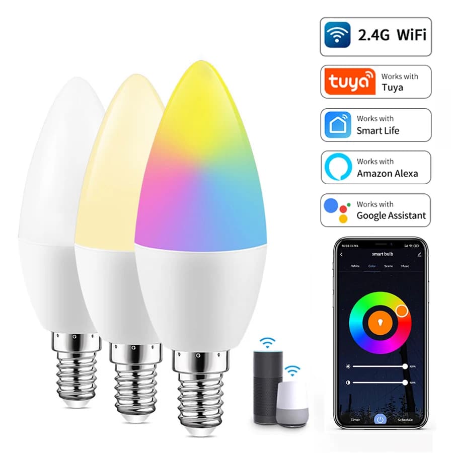 נורת LED חכמה Tuya E14 — קנו מ-AliExpress לישראל