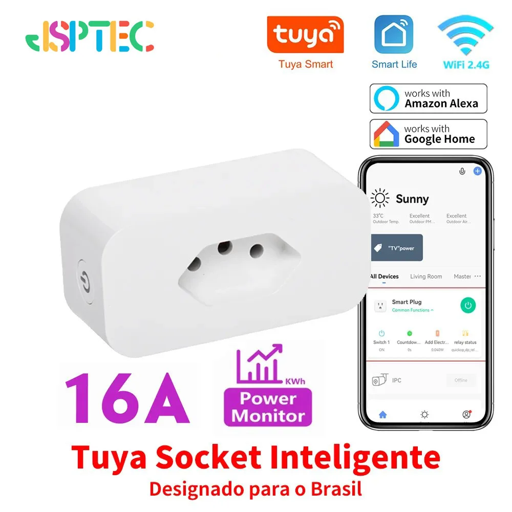 שקע חכם WiFi 16A עם ניטור חשמל — מ-AliExpress