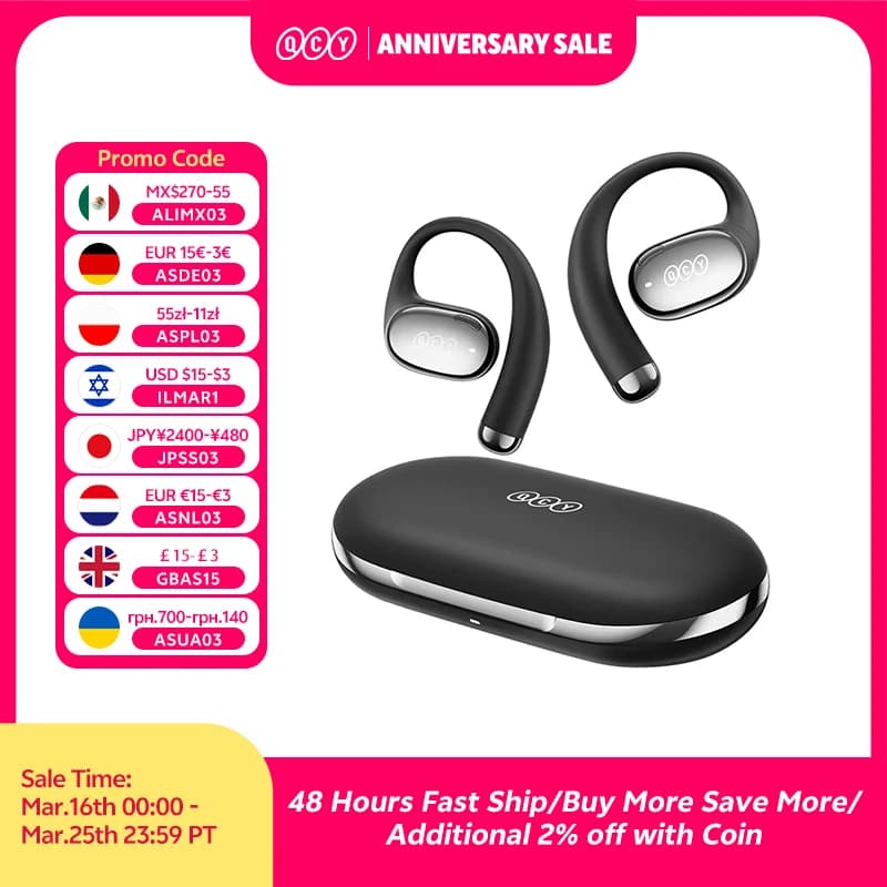 אוזניות אלחוטיות QCY Crossky R70 עם LDAC — קנו מ-AliExpress לישראל