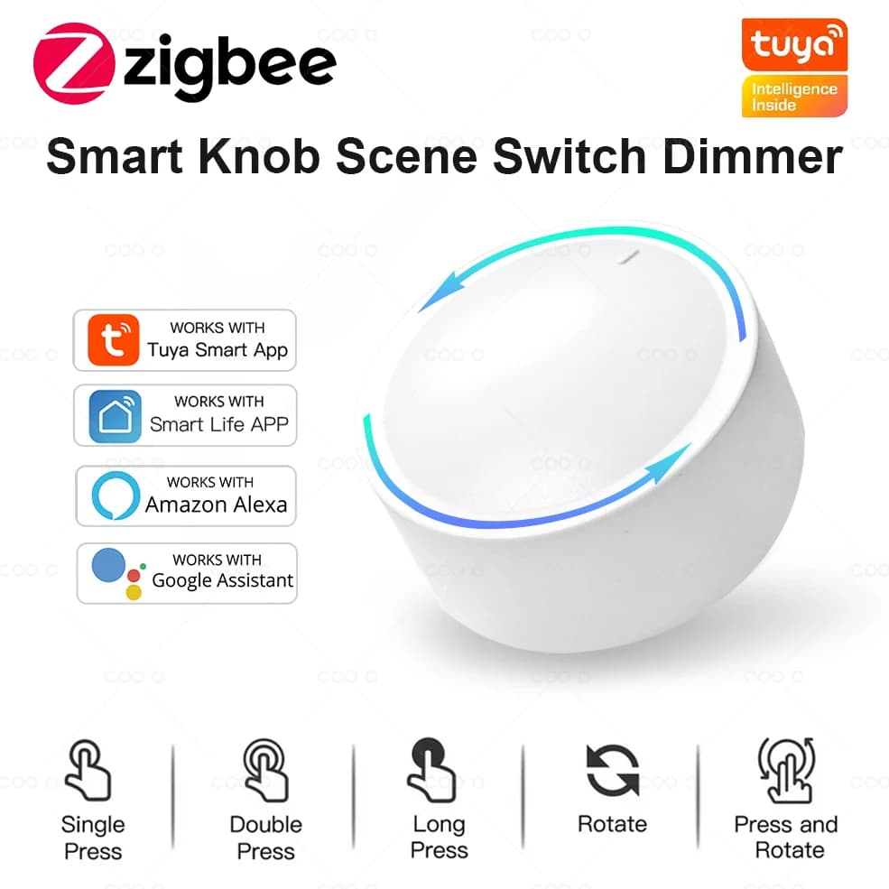 מתג חכם עם כפתור מסתובב ZigBee — מ-AliExpress
