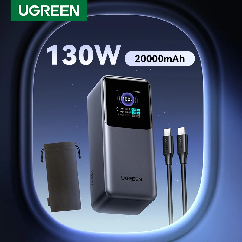 מטען נייד UGREEN Nexode 130W 20000mAh — קנו מ-AliExpress לישראל