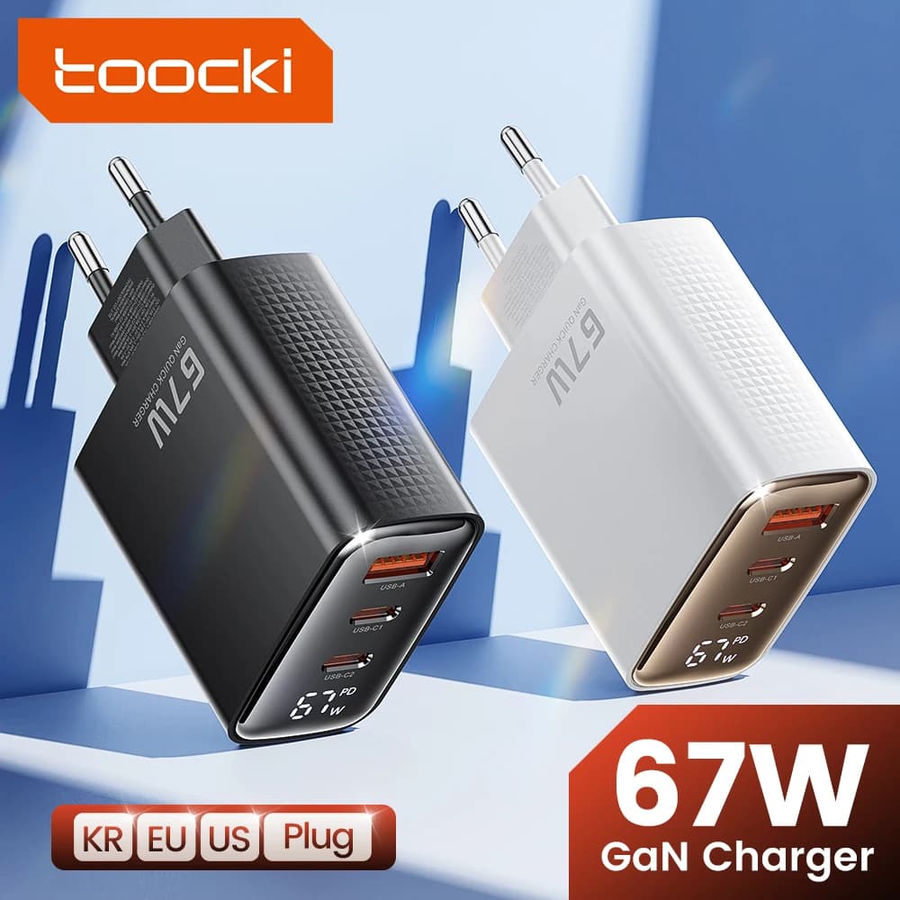 מטען Toocki 67W GaN עם תצוגה דיגיטלית — קנו מ-AliExpress לישראל