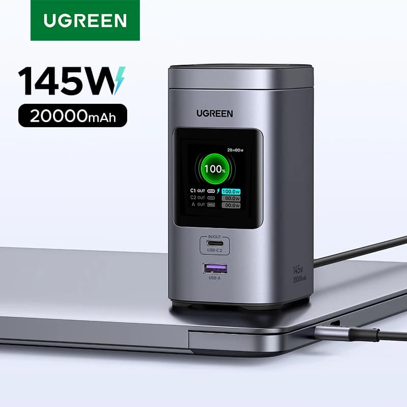 מטען נייד UGREEN 145W 20000mAh Qi2 — קנו מ-AliExpress לישראל