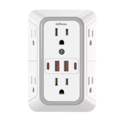 US Multi Socket Wall Socket with 6 AC Outlets 4 USB Port(2 Type C), Universal Pl